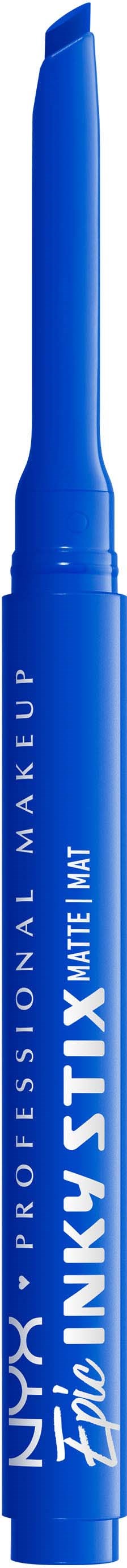 Blue makeup pen with white text, labeled NYX Professional Makeup Eyeliner.