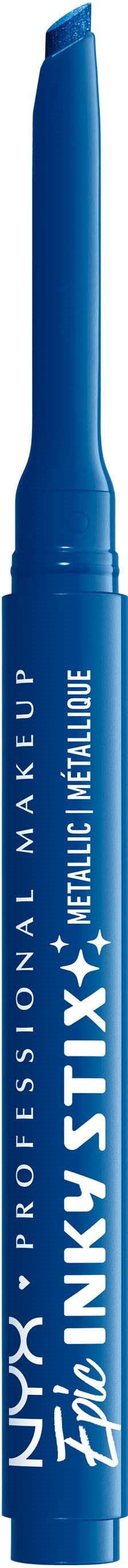 Blue Makeup Pencil with white text and logo, used for eye makeup.