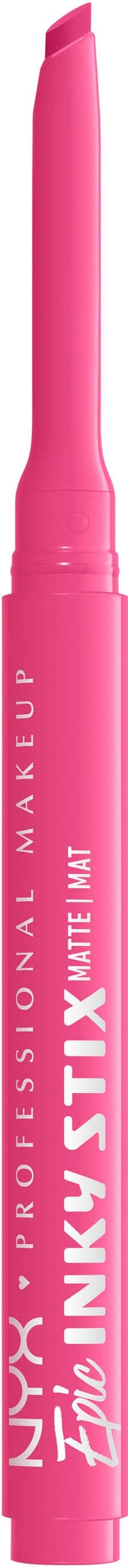 Pink makeup pen with a pointed tip, labeled "Inky Pin" and "Fix It" for cosmetic use.