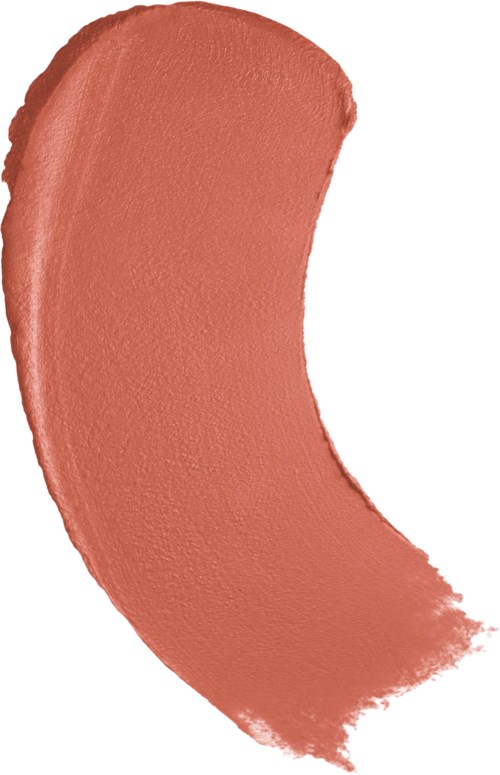 A brownish-orange lipstick smear shaped like a crescent. No packaging or brand visible.