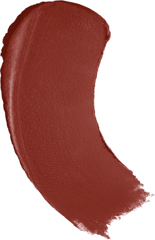 A large brown brush stroke with a rounded shape and textured surface.