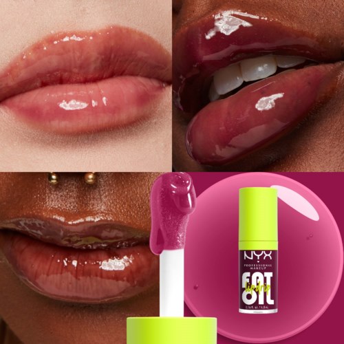 Verschiedene Lippen mit Glanzlippe sowie Nagel- und Nagelhautprodukte deuten auf Schönheit oder Make-up-Themen hin.