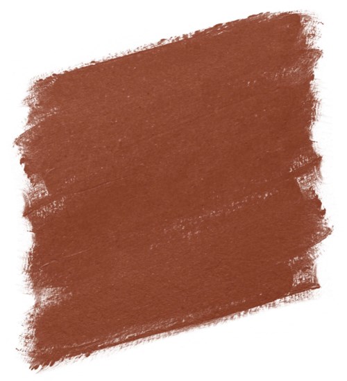 A broad brown brush stroke on a white background.