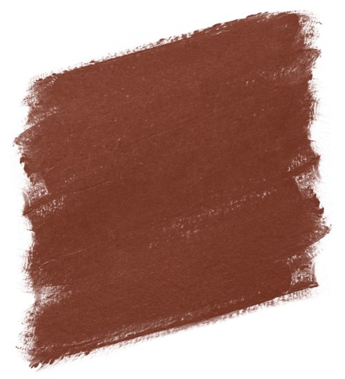 A big brown paint stroke on a white background. It looks rough and uneven.