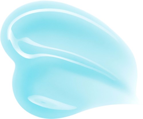 A soft light blue seashell with smooth, shiny surface and gentle curves.