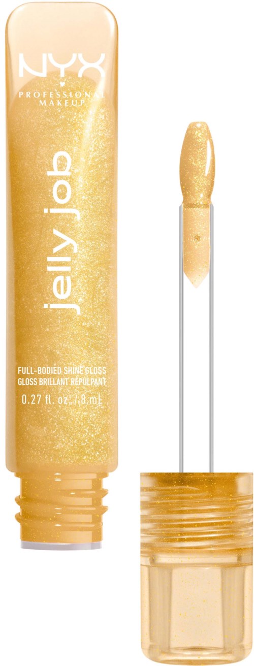 A cosmetic product called Jelly Job from NYX, in a yellow tube with a sponge applicator.