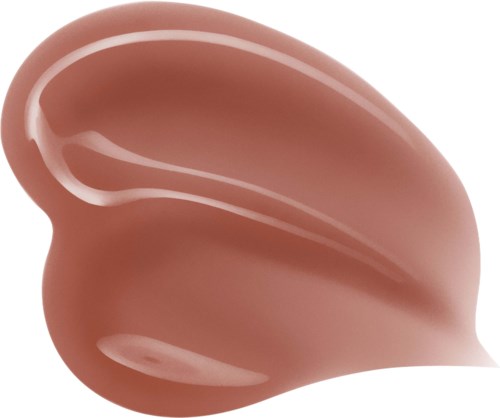 A smooth, rounded, brownish object with glossy surface, resembling a flower blossom or a petal.