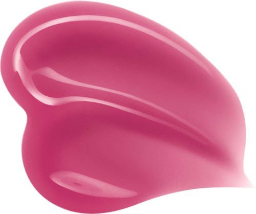 Een roze, glanzende, abstracte vorm met soepele krommen en een glanzend oppervlak.
