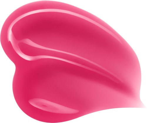 A pink blob with shiny, smooth surface and curved shape, resembling a dollop of creamy substance.