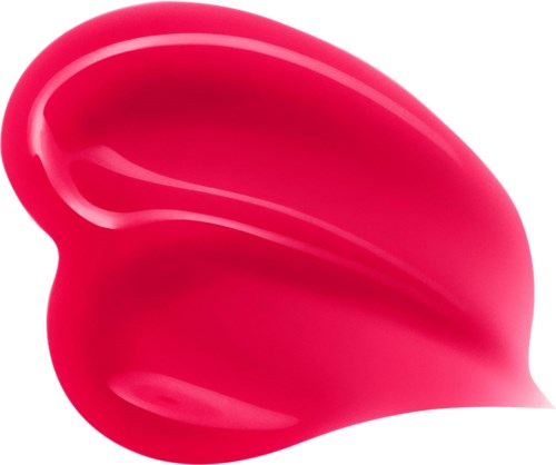 A bright pink, curved, smooth object with shiny surface, possibly a cosmetic or beauty product.