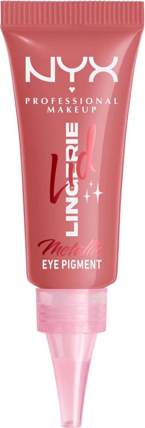 Pink tub med NYX professionell makeup eyelinergel i Merle nyans med en spetsad applikator.