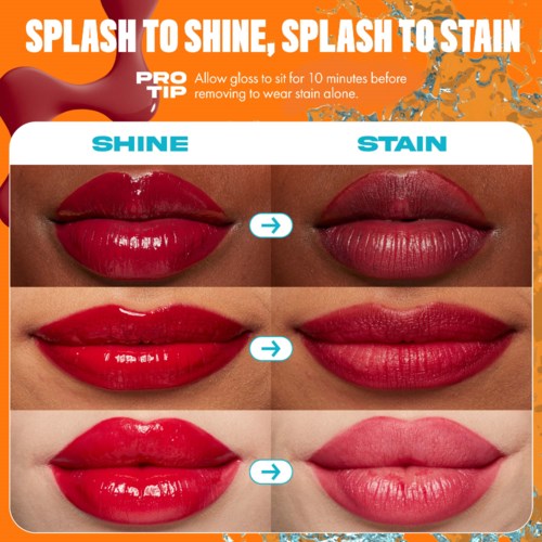 Diese Anleitung zeigt, wie man Lippen mit Glanz und Lippenstift zum Scheinen oder Färben bringt, mit Vorher- und Nachher-Bilder.