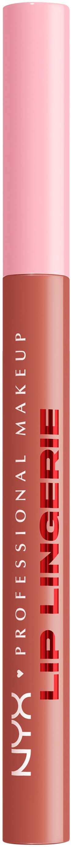 A lip liner pencil with a pink cap, labeled NYX Professional Makeup, Lip Lingerie.