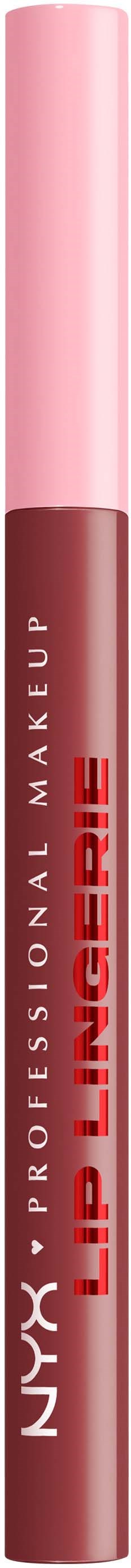 A lip liner pen with pink top and red body, labeled NYX Lip Liner in bold. Perfect for defining lips.