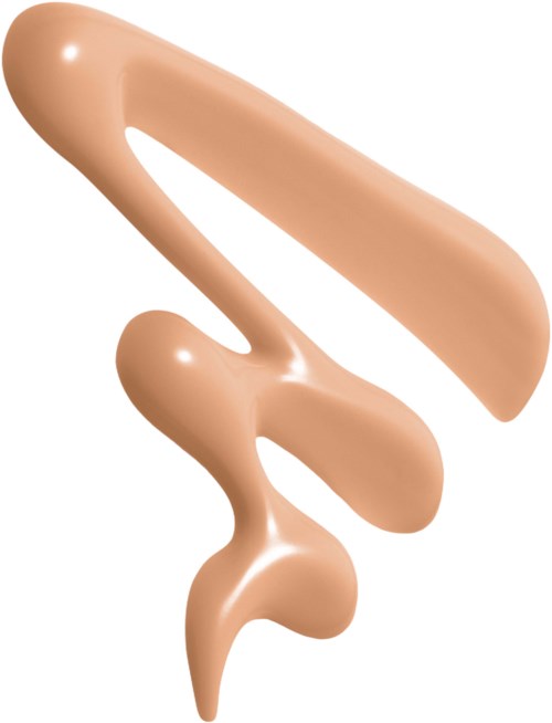 Eine beige abstrakte Skulptur mit fließenden, organischen Formen und glatter Oberfläche.