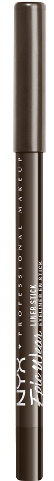 A black and silver NYX professional makeup pen with white writing, likely used for eyeliner or eyebrows.