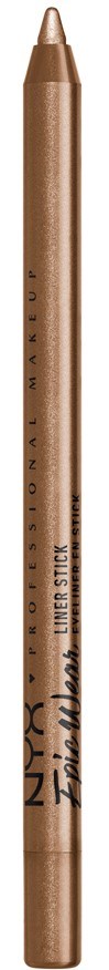 En guldfärgad penna med svart text, märkt NYX Professional Makeup, liquid soft matte lipstick, i en slank design.
