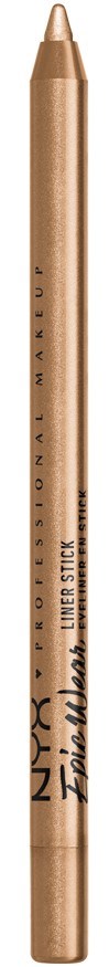 Ein nudefarbener Lipliner-Stift mit schwarzem Text und Kappe. Es ist von NYX, beschriftet "Felt Tip Liner Stick."