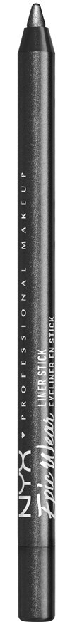 En svart makeup-penna med NYX-märke, märkt som flytande eyeliner, svart färg, för professionell makeup.