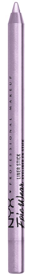 A purple eyeliner pencil with black and purple text, showing it is NYX professional makeup.