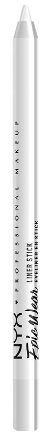 A white pen with black text that reads NYX Professional Makeup, eyeliner, and a signature.