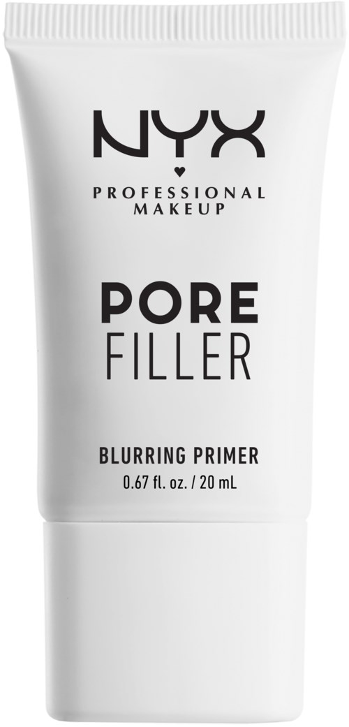 A white tube container labeled NYX PORE FILLER Blurring Primer with black text.