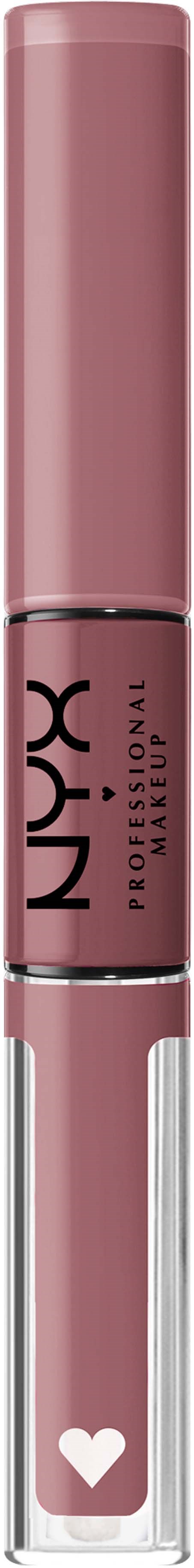 A NUX professional lipstick in pink with a heart symbol on the bottom part.