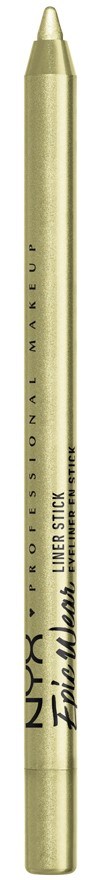 A gold-colored pen with black text, indicating it's an NYX liquid eyeliner. It’s tall and slim.