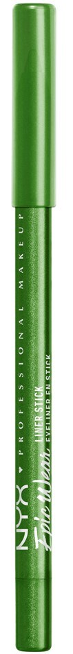 A green NYX eyebrow pen with a cap, designed for filling in and shaping eyebrows.