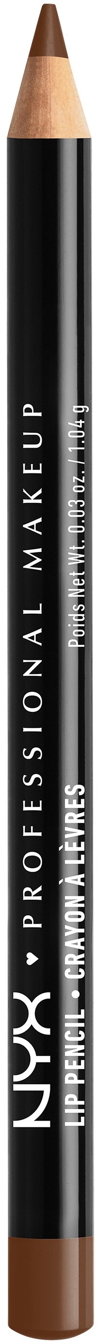 Ein schwarzer Augenbrauenstift mit brauner Spitze, gekennzeichnet NYX, für Make-up.