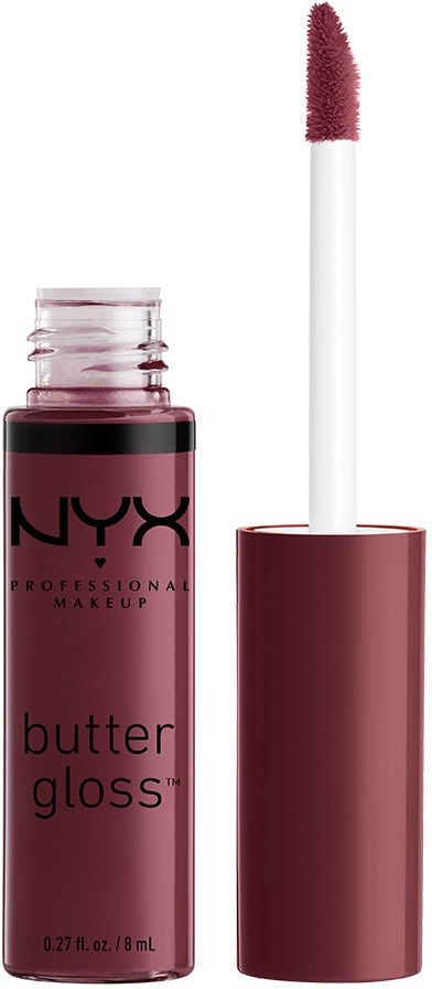 NYX butter gloss Lippenprodukt mit Applikator in rosa Farbton.