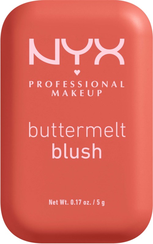 NYX buttermel blush compact in a coral-colored case.