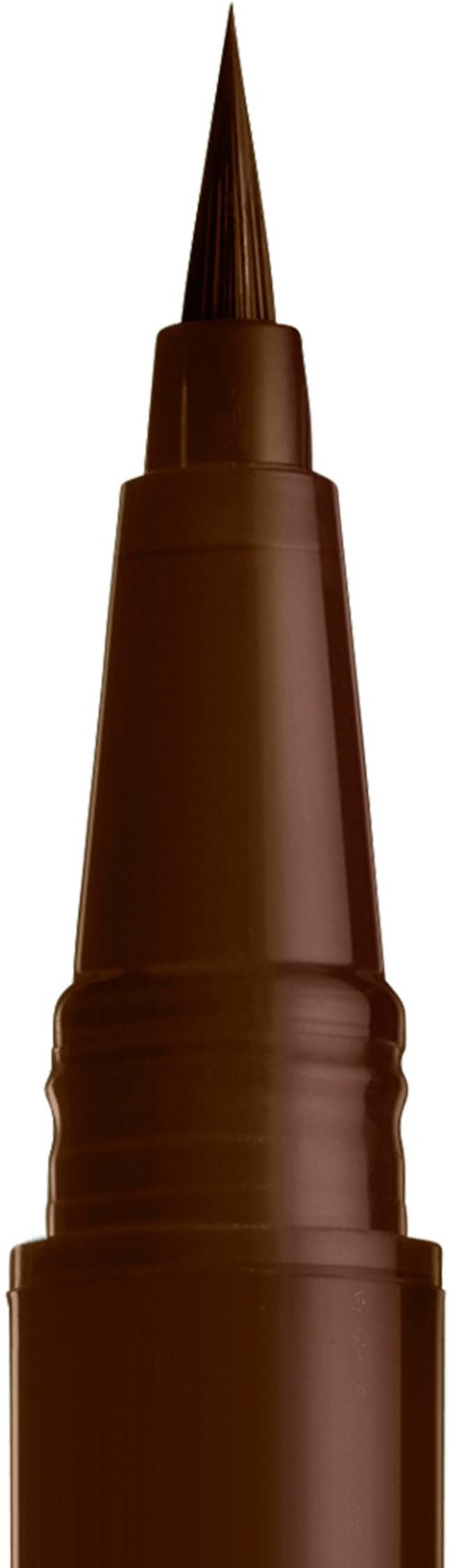 A brown liquid bottle with a pointed tip, possibly for drawing or writing, on a white background.