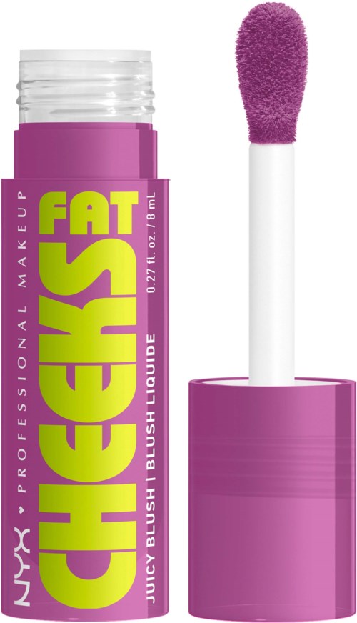 Lip gloss with a purple cap and a wand applicator, used for adding color to lips.