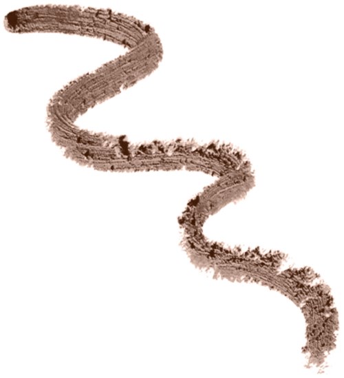 Brown spiral line that looks like a brushstroke on white background.