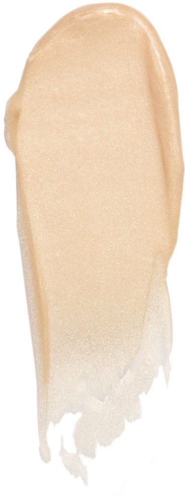 Een beige crème met een gladde, dikke textuur en een lichte glans lijkt op een huidverzorgings- of cosmeticaproduct.