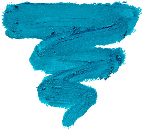 En blå, målad virvlande form med texturerade drag. Det ser ut som en lös, kurvig linje eller tornado.