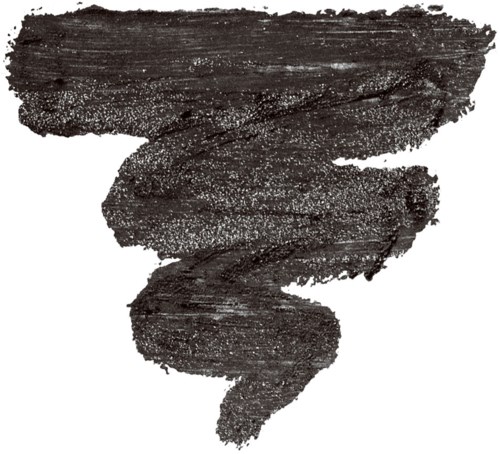 En svart bläckvirvel som liknar en tornado eller spiral. Texturen är grov och streckad.