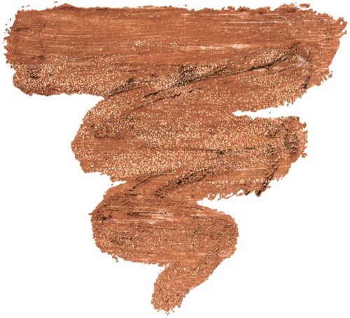 Ett brunt, texturerat makeupborststryk som snirklar sig nedåt i en spiral.