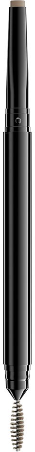 A black pen with a twist mechanism and a small coil at the tip for cleaning or refilling.