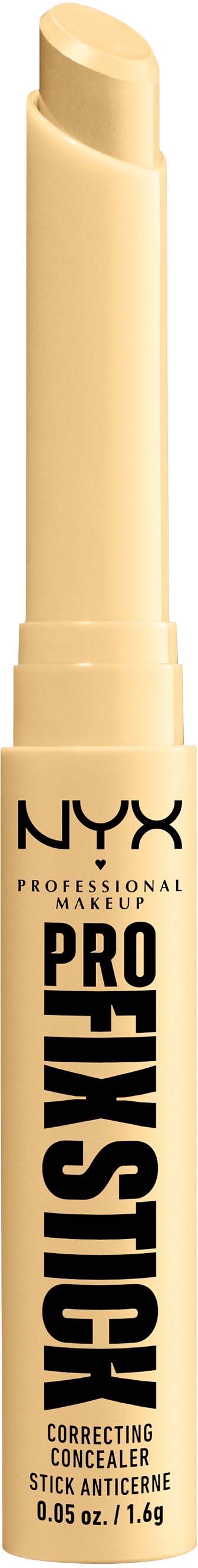 Beiger Make-up-Stift mit schwarzem Text, bezeichnet als NYX Professional Makeup Pro Concealer zur Korrektur und Abdeckung von Hautfehlern.