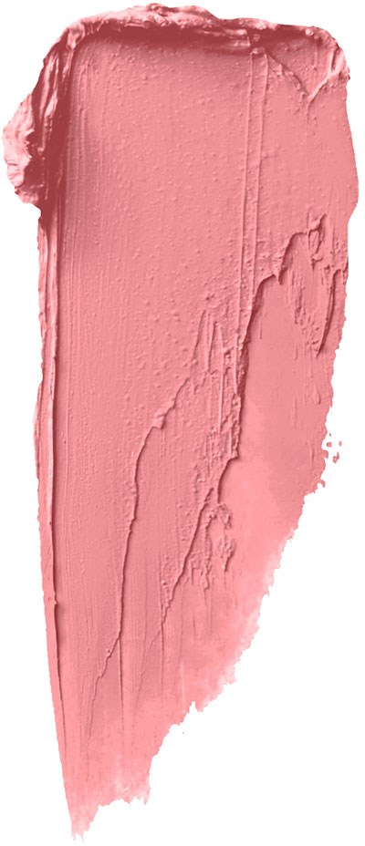 A smear of pink creamy texture, irregular shape, with visible brush strokes on a white background.