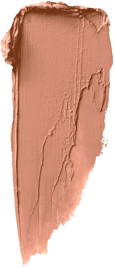 Ein Klecks von beigem Make-up oder Creme mit strukturieren und glatten Flächen auf weißem Hintergrund.