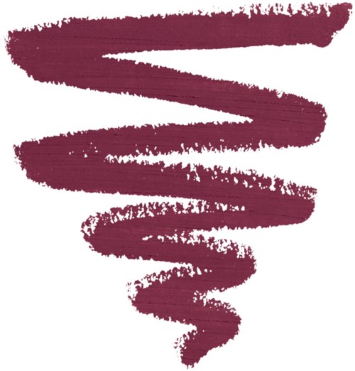 Ett mörkrött, spiral formigt penseldrag på en vit bakgrund. Spiralen snurrar nedåt. Strokorna är ojämna och texturerade.