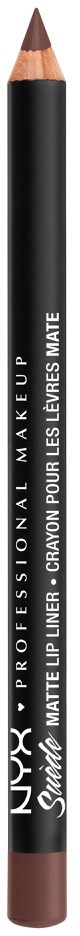 Detta är en svart läppenna med ljusbrunt spets, märkt som NYX professionell makeup matt läppenna.