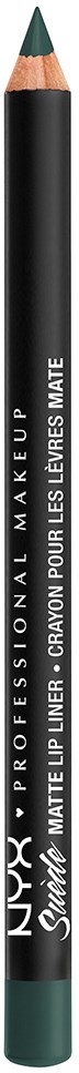 En grön och svart NYX läpplotterpenna, matt finish, märkt "Soft Matte Lip Liner."