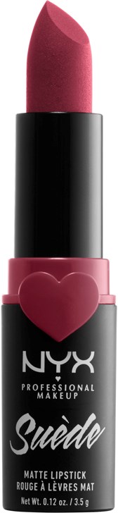 Ett rosa läppstift med svart och rosa hölje, med ett hjärta på mitten.