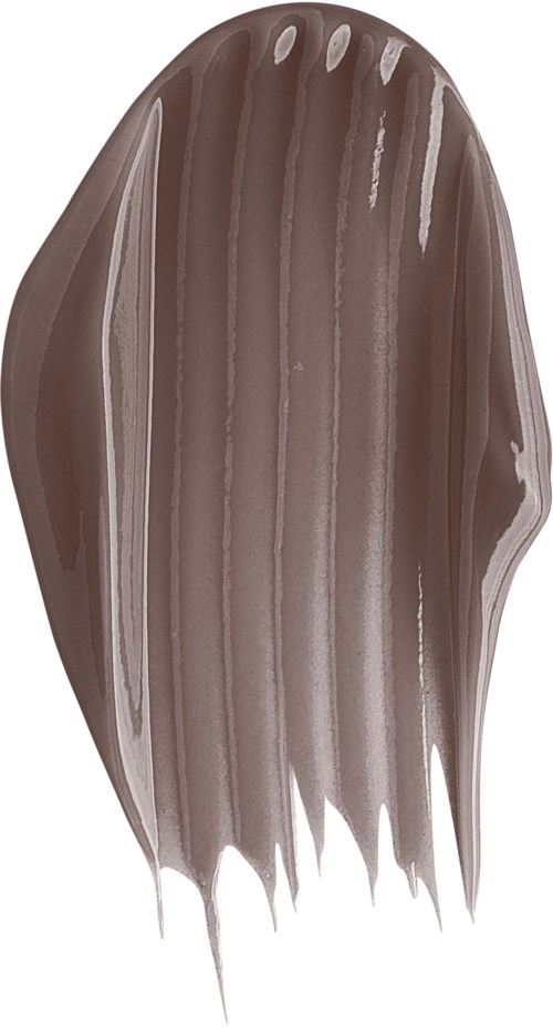 A brown streaky paint or makeup smear with a glossy finish.
