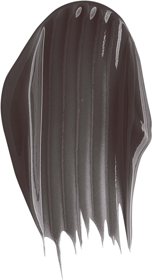 A dark hair strand with gray and white streaks, looking sleek and shiny.