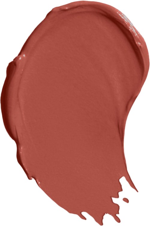 Ein brauneishaltiger Make-up- oder Farbklecks mit glatter, gebogener Form und unregelmäßigen Kanten.